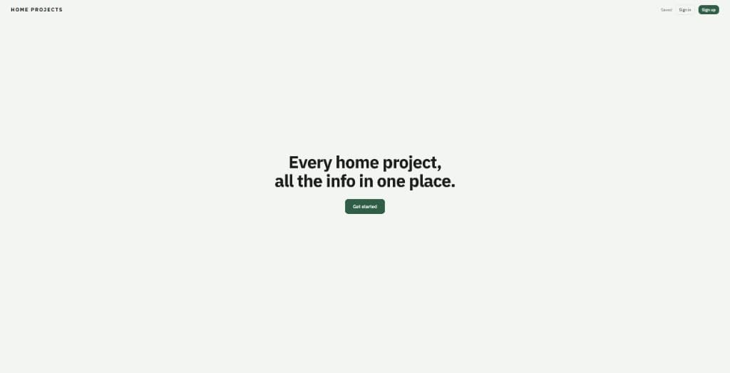 Home Projects screenshot